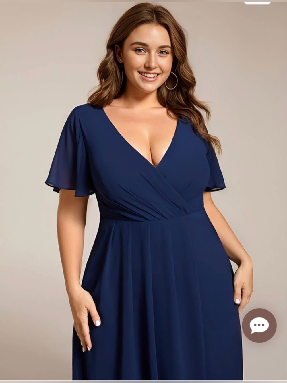 Ever Pretty Navy V-Neck Midi Bridesmaid, Mother of the Bride/Groom Dress